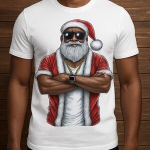 White Santa Graphic T-Shirt